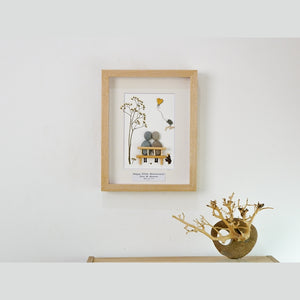 50th Wedding Anniversary Pebble Picture, Custom Gold Anniversary Pebble Art, Personalized 50th Wedding Frame, Christmas Gift by Dovaart.com