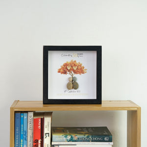Dova Art Personalized Celebrating 50th of Love Wedding Anniversary Pebble Art, Couple Pebble Picture Framed Art - Frame Pebble Artwork Desktop or Wall Hanging 8x8 inch by Dovaart.com