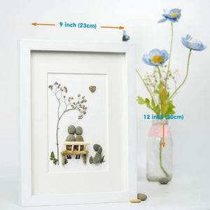 Personalized Couple with Dog Pebble Art, Wedding Engagement Gifts for Him Her, Wedding Anniversary Gift by Dovaart.com