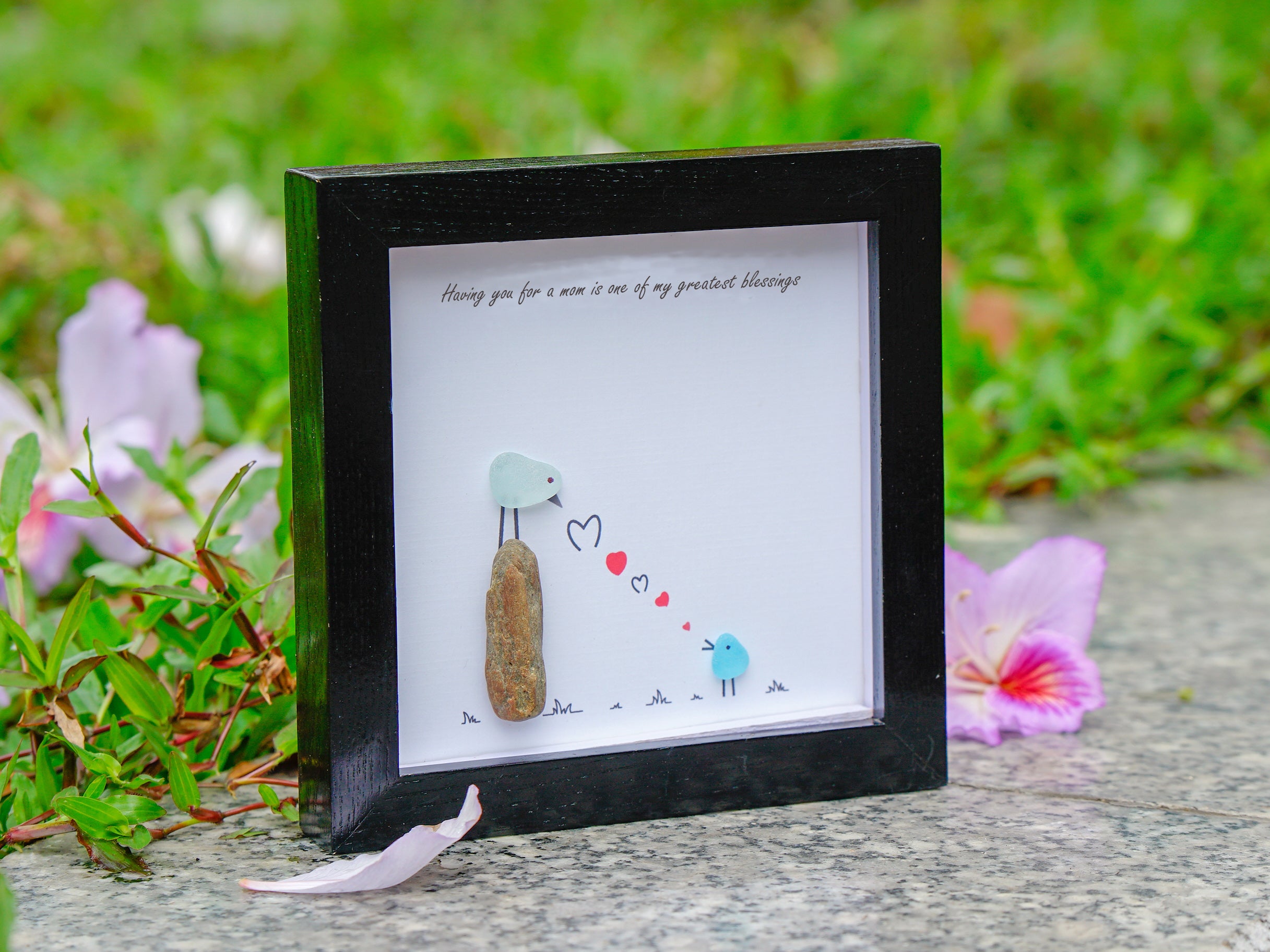 Handcrafted Mother Bird Art Frame, Christmas Gift for Mom, 1st Mom's Christmas Gift