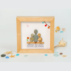 Personalized Pebble Art For Mom Of 2 Gift For From Children, Mom Squared, Mom of 2 Boys, Funny Mother's Day Gift, Mom And 2 Child Wall Art by Dovaart.com