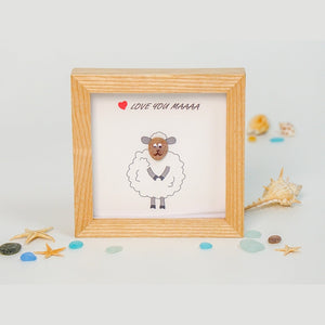 Personalized Sheep Mom Pebble Art, Gift for Sheep Mom, Sheep Frame, Sheep Mama Gift, Sheep Lover Animal, Mother's Day Gift, Funny Mom Gifts by Dovaart.com