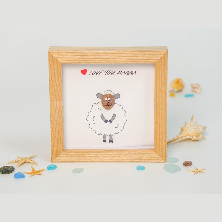 Personalized Sheep Mom Pebble Art, Gift for Sheep Mom, Sheep Frame, Sheep Mama Gift, Sheep Lover Animal, Mother's Day Gift, Funny Mom Gifts by Dovaart.com