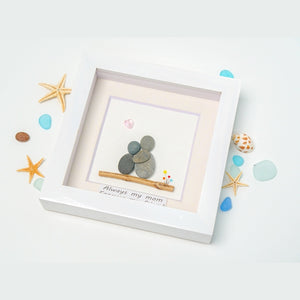 Personalized Mother's Day Pebble Frame, Pebble Art For Mom, Mother Day Gift from Kids Husband, Grandma Gift, Gift For Mom, Mom and Daughter by Dovaart.com