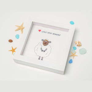 Personalized Sheep Mom Pebble Art, Gift for Sheep Mom, Sheep Frame, Sheep Mama Gift, Sheep Lover Animal, Mother's Day Gift, Funny Mom Gifts by Dovaart.com