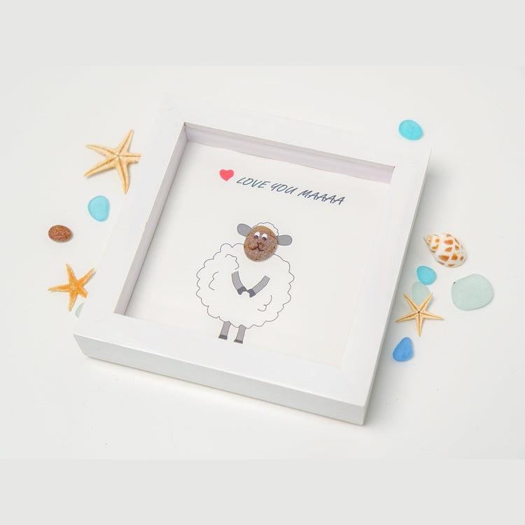 Personalized Sheep Mom Pebble Art, Gift for Sheep Mom, Sheep Frame, Sheep Mama Gift, Sheep Lover Animal, Mother's Day Gift, Funny Mom Gifts by Dovaart.com