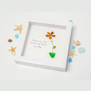 Personalized Flowers Mother's Day Pebble Art, Happy Mother's Day Gift For Mom, Birthday Mom Gifts From Daughter, Mother Day Flower Frame Art by Dovaart.com