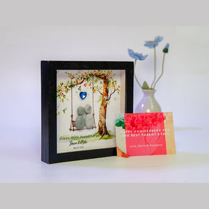 Personalized 45th Wedding Anniversary Pebble Art, Pebble Picture Wedding, Sapphire Wedding Anniversary Gift For Parents by Dovaart.com