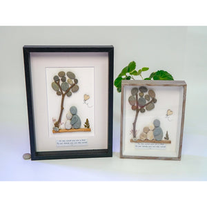 Framed Gift for Dad, Handmade Pebble Art Dad, Thanks for Being Our Rock, Gift From Kids to Dad, Daddy Birthday Gift by Dovaart.com