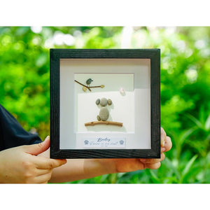 Personalized Dog Pebble Art, Pet Memorial Pebble Frame, Family Pet Bereavement Pebble Art, Pet Loss Remembrance Frame, Sympathy Gift by Dovaart.com