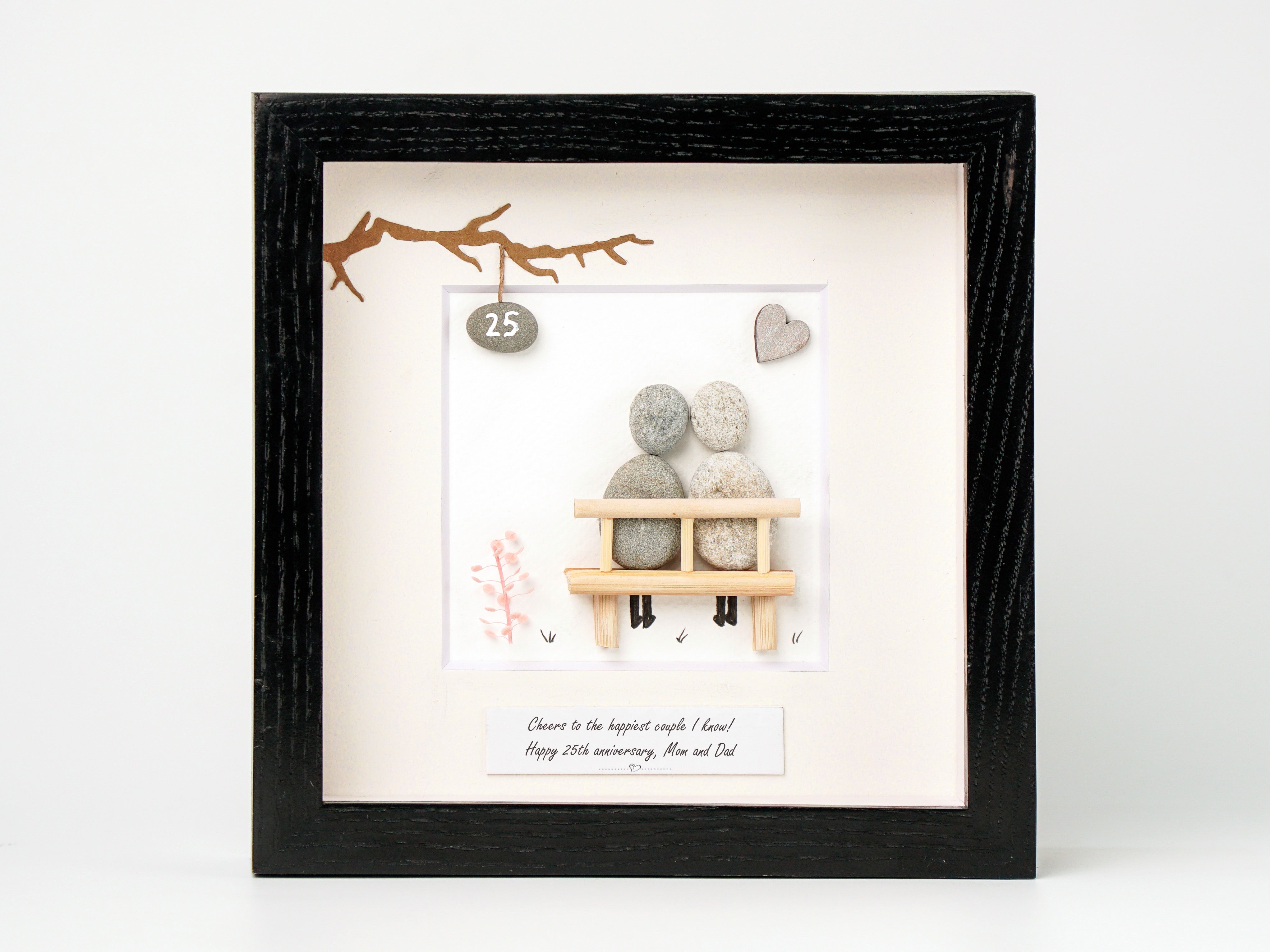 25th Anniversary Wishes for a Lifetime of Love and Joy for Parents, Wedding Anniversary Pebble Art For Parents