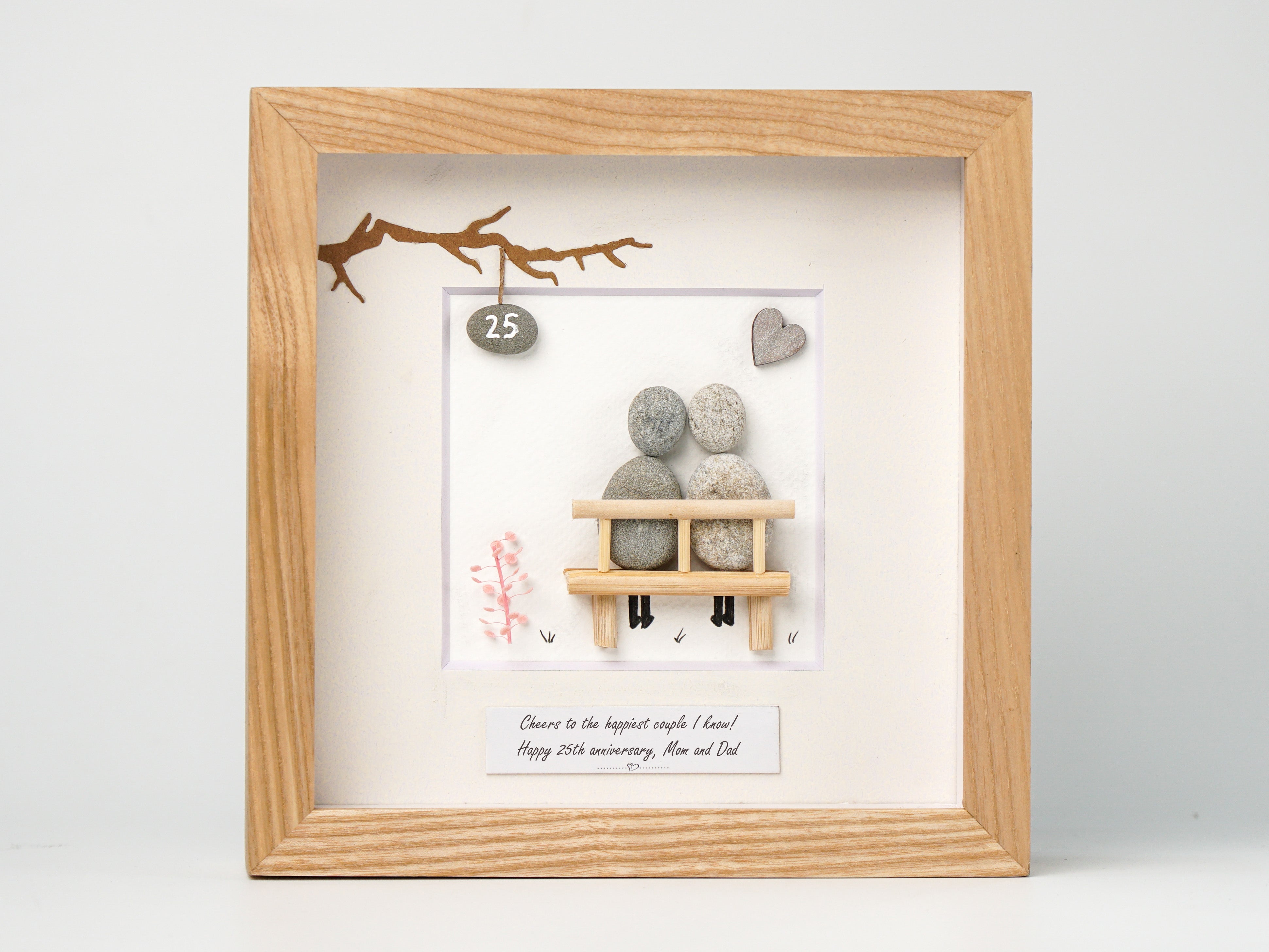 25th Anniversary Wishes for a Lifetime of Love and Joy for Parents, Wedding Anniversary Pebble Art For Parents