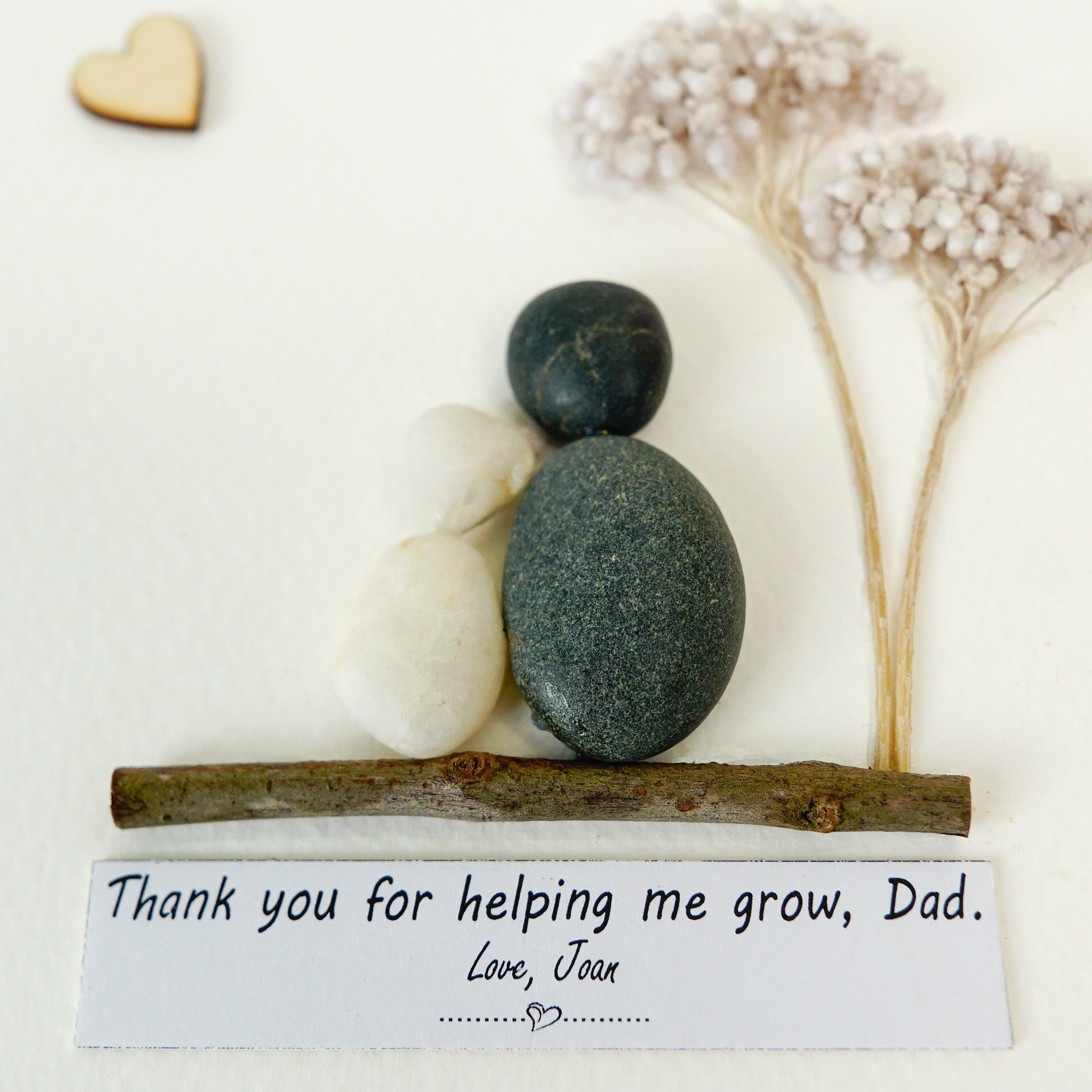 Personalized Father's Day Gift - To Our Family You Are The World - Custom Pebble Arts Family Frame - Meaningful Birthday Gift for Dad from Kids