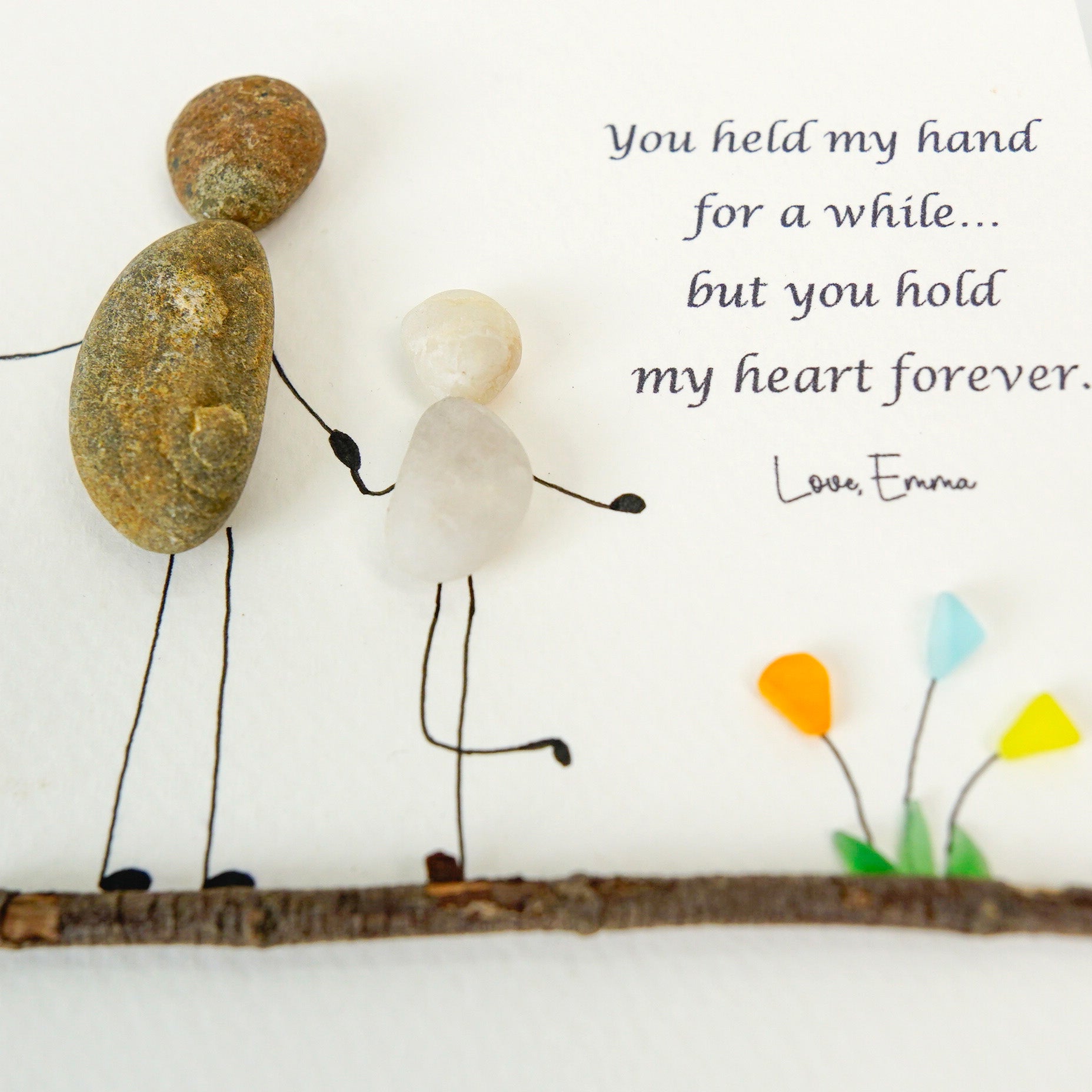 Pebble Art Father Daughter Gift, Personalized Pebble Art, Father's Day Gift From Daughter, Pebble Arts Family, Birthday Gift For Dad