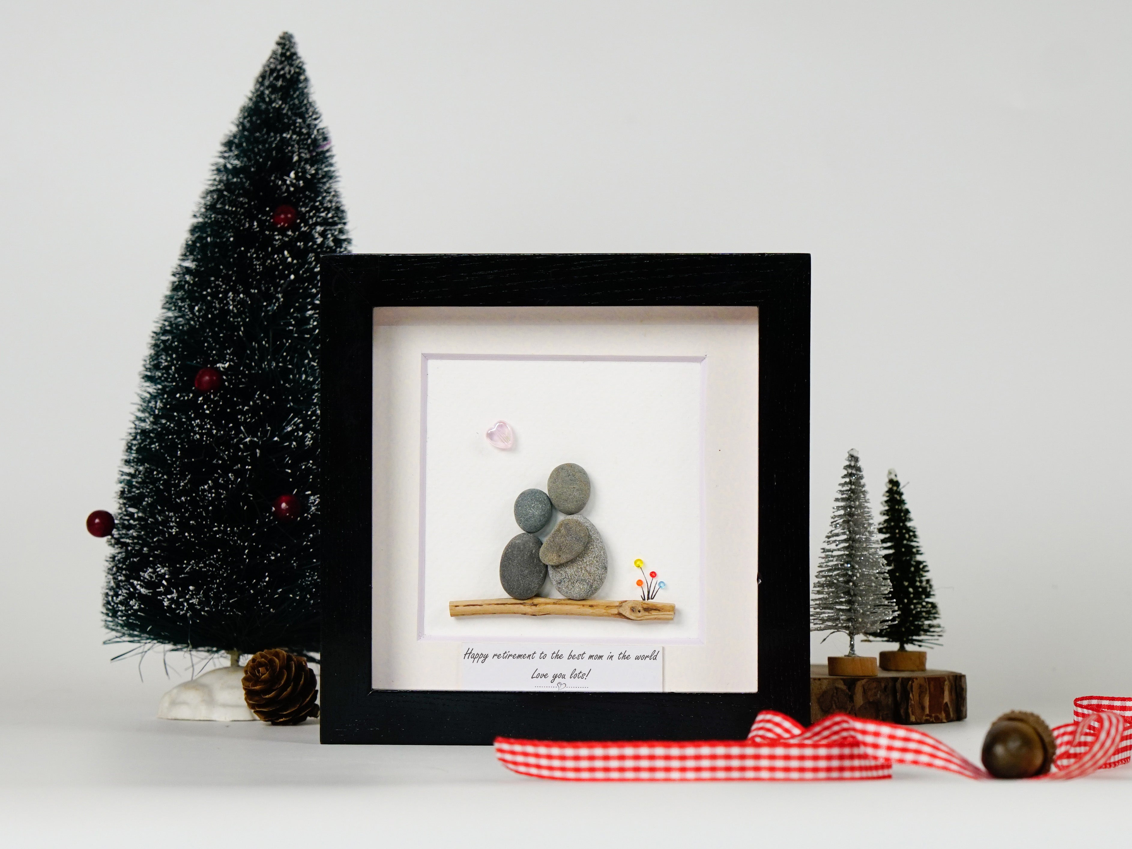 Proudly Yours Mom's Retirement Wooden Frame, Mother's Retirement Pebble Art For Mom
