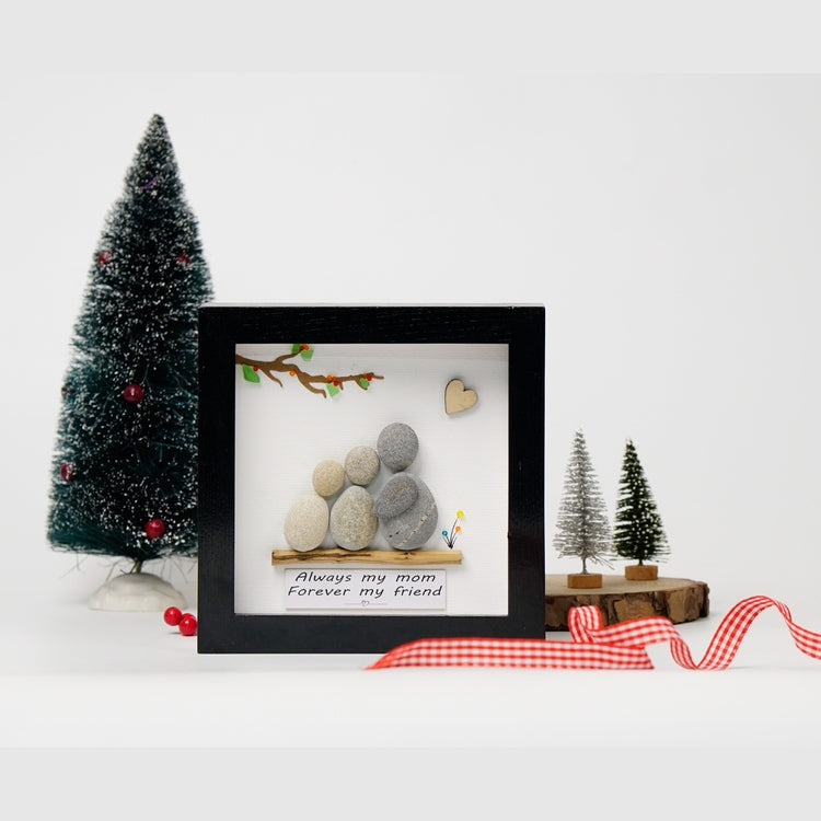 Custom Mother's Day Gift from Daughter | Pebble Art For Mom | New Mom Gifts | Mother & Daughter Picture Frame | Best Mom Art | Mom Birthday by Dovaart.com