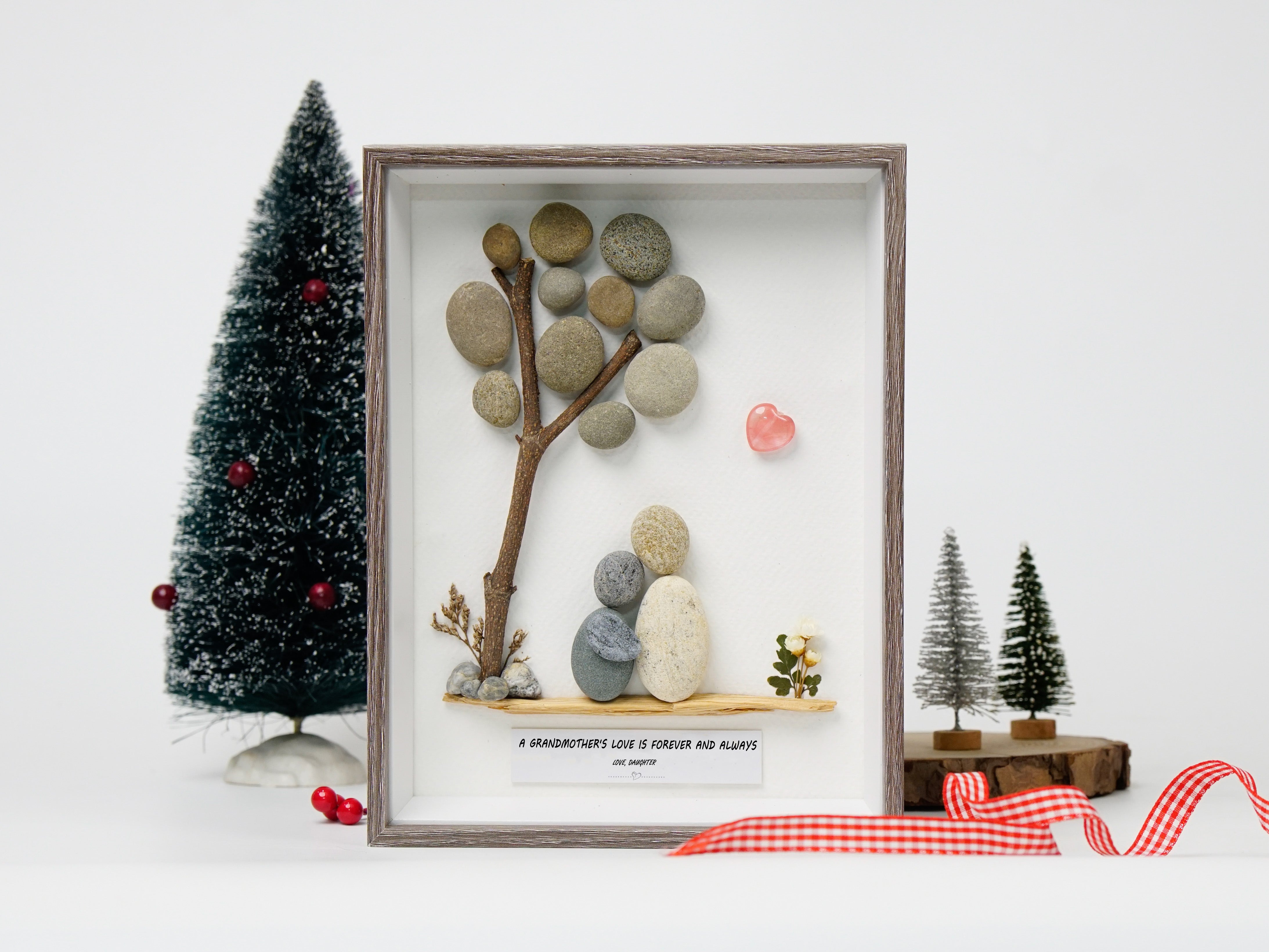 Personalized Birthday Gift For Grandma, Grandmother Pebble Art, Grandchildren and Grandma Frame Art, Grandma Birthday Gifts DIY, Anniversary Gift For Grandmother