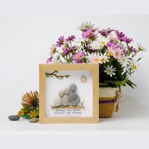 Custom Mother's Day Gift from Daughter | Pebble Art For Mom | New Mom Gifts | Mother & Daughter Picture Frame | Best Mom Art | Mom Birthday by Dovaart.com