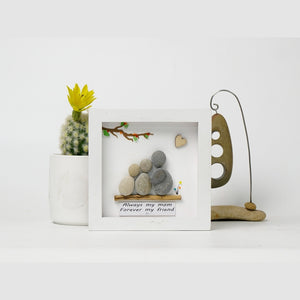Custom Mother's Day Gift from Daughter | Pebble Art For Mom | New Mom Gifts | Mother & Daughter Picture Frame | Best Mom Art | Mom Birthday by Dovaart.com