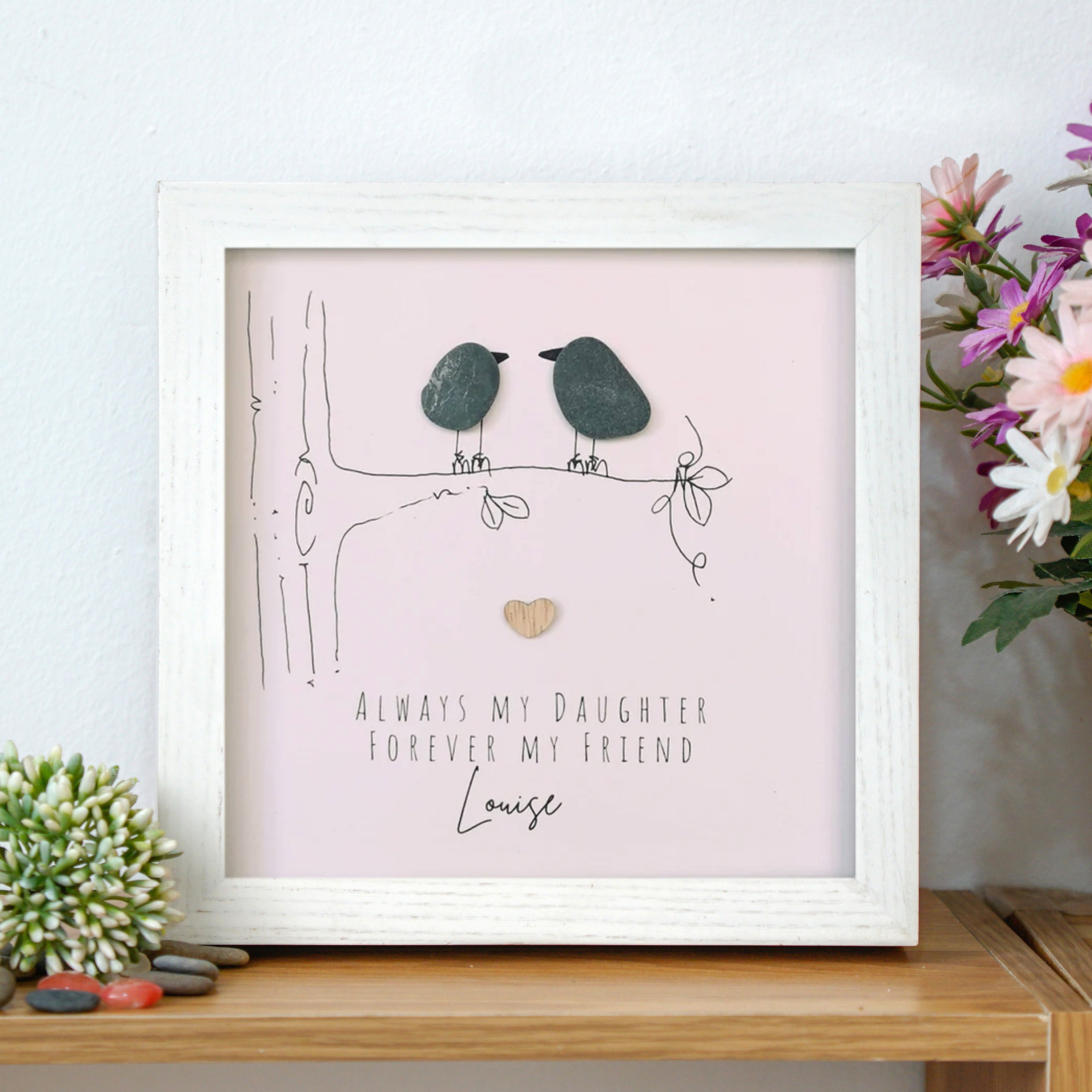 Always My Daughter Frame, Heartfelt Birthday Gift for Daughter, Pebble Art For Daughter