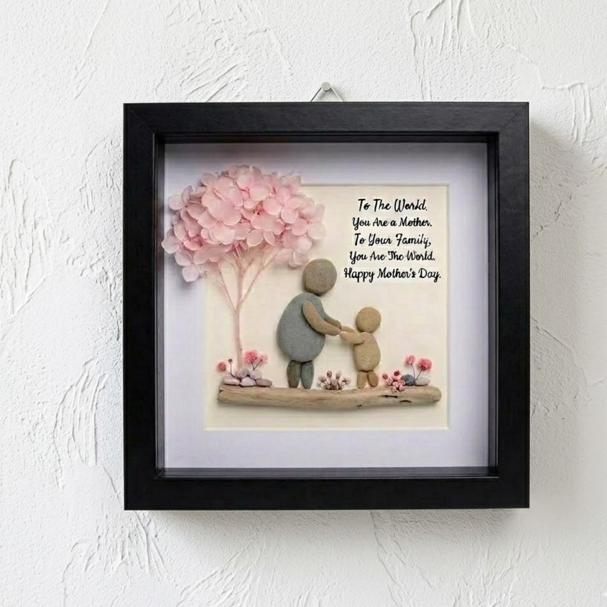 Handmade Pebble Art Mother’s Day Gift, Gift For Mom From Daughter,Pebble Art For Mom, New Mom Gifts