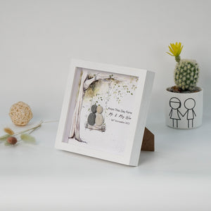Dova Art Engaged Pebble Art - Frame Pebble Artwork Stand on Desktop or Wall Hanging 8x8 inch by Dovaart.com
