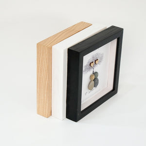 Dova Art Personalized 25th Wedding Anniversary Pebble Art, Couple Pebble Picture Framed Art - Frame Pebble Artwork Desktop or Wall Hanging 8x8 inch by Dovaart.com