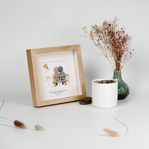 Dova Art Personalized 50th Wedding Anniversary Pebble Art, Couple Pebble Picture Framed Art -8x8 inch Frame with Stand for Desktop or Wall Hanging by Dovaart.com