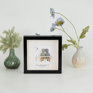 Dova Art Personalized Celebrating 30th of Love Wedding Anniversary Pebble Art, Couple Pebble Picture Framed Art - Frame Pebble Artwork Desktop or Wall Hanging 8x8 inch by Dovaart.com