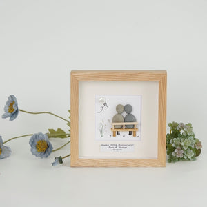 Dova Art Personalized Celebrating 30th of Love Wedding Anniversary Pebble Art, Couple Pebble Picture Framed Art - Frame Pebble Artwork Desktop or Wall Hanging 8x8 inch by Dovaart.com