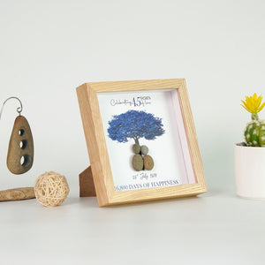 Dova Art Personalized Celebrating 45th of Love Wedding Anniversary Pebble Art, Couple Pebble Picture Framed Art - Frame Pebble Artwork Desktop or Wall Hanging 8x8 inch by Dovaart.com