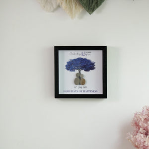 Dova Art Personalized Celebrating 45th of Love Wedding Anniversary Pebble Art, Couple Pebble Picture Framed Art - Frame Pebble Artwork Desktop or Wall Hanging 8x8 inch by Dovaart.com