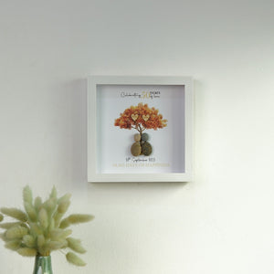 Dova Art Personalized Celebrating 50th of Love Wedding Anniversary Pebble Art, Couple Pebble Picture Framed Art - Frame Pebble Artwork Desktop or Wall Hanging 8x8 inch by Dovaart.com