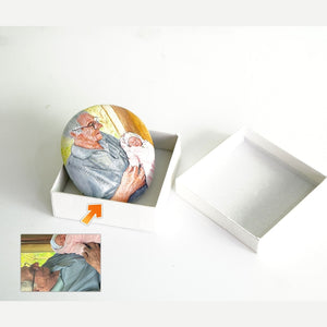 Dova Art Personalized Grandparent and Grandchild Portrait on Painted Rocks - Perfect Anniversary Gift, Unique Table Decor for Any Occasion - Original Rock Art Painting, Customizable Message and Design by Dovaart.com