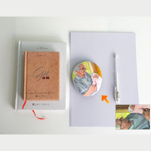 Dova Art Personalized Grandparent and Grandchild Portrait on Painted Rocks - Perfect Anniversary Gift, Unique Table Decor for Any Occasion - Original Rock Art Painting, Customizable Message and Design by Dovaart.com