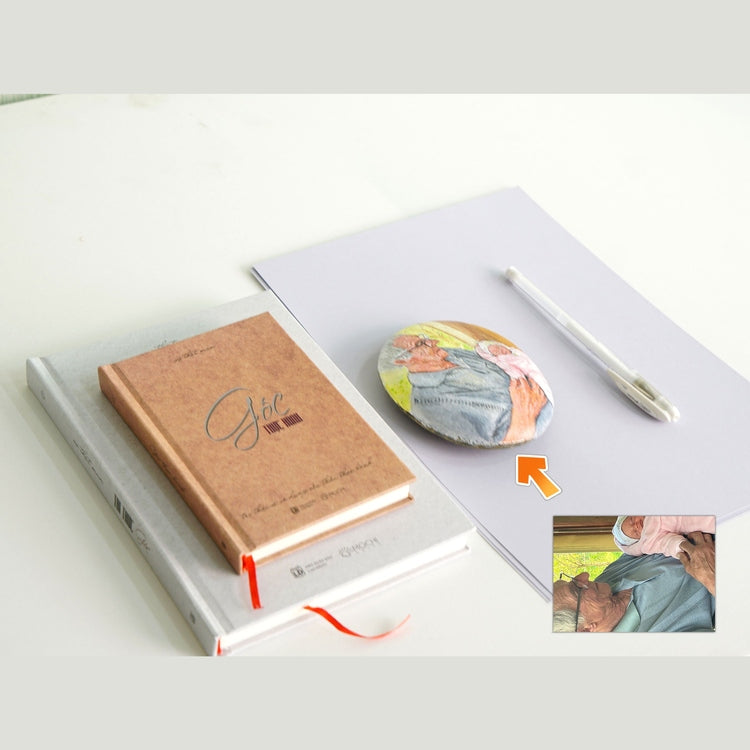 Dova Art Personalized Grandparent and Grandchild Portrait on Painted Rocks - Perfect Anniversary Gift, Unique Table Decor for Any Occasion - Original Rock Art Painting, Customizable Message and Design by Dovaart.com