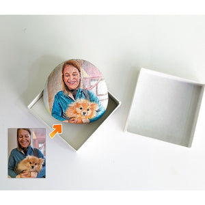 Dova Art Personalized Portrait of Owner and Beloved Pup on Painted Rocks - Perfect Gift for Any Occasion, Unique Table Decor - Original Rock Art Painting, Customizable Design and Message by Dovaart.com