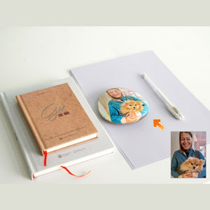 Dova Art Personalized Portrait of Owner and Beloved Pup on Painted Rocks - Perfect Gift for Any Occasion, Unique Table Decor - Original Rock Art Painting, Customizable Design and Message by Dovaart.com