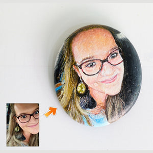 Dova Art Personalized Portrait of Your Loved One on Painted Rocks - Perfect Gift for Any Occasion, Unique Table Decor - Original Rock Art Painting, Customizable Design and Message by Dovaart.com