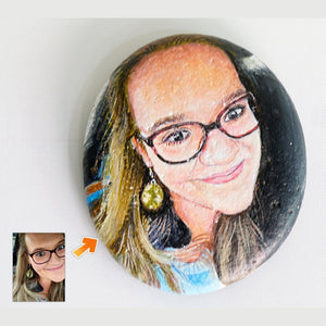 Dova Art Personalized Portrait of Your Loved One on Painted Rocks - Perfect Gift for Any Occasion, Unique Table Decor - Original Rock Art Painting, Customizable Design and Message by Dovaart.com
