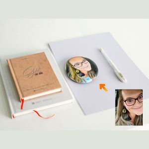 Dova Art Personalized Portrait of Your Loved One on Painted Rocks - Perfect Gift for Any Occasion, Unique Table Decor - Original Rock Art Painting, Customizable Design and Message by Dovaart.com