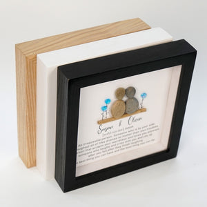 Dova Art Soul Sister Pebble Art - Frame Pebble Artwork Stand on Desktop or Wall Hanging 8x8 inch by Dovaart.com