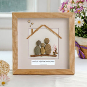 Family Home Sweet Home Pebble Art Picture Frame by Dovaart.com