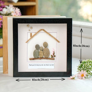 Family Home Sweet Home Pebble Art Picture Frame by Dovaart.com