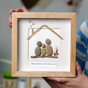 Family Home Sweet Home Pebble Art Picture Frame by Dovaart.com