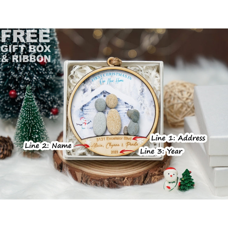 First Christmas Our New Home Ornament, Personalized Family Christmas Ornament, New Home Ornament Christmas Gift by Dovaart.com