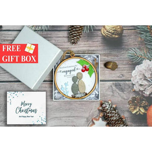 First Christmas engaged ornament for couple under cherry tree by Dovaart.com