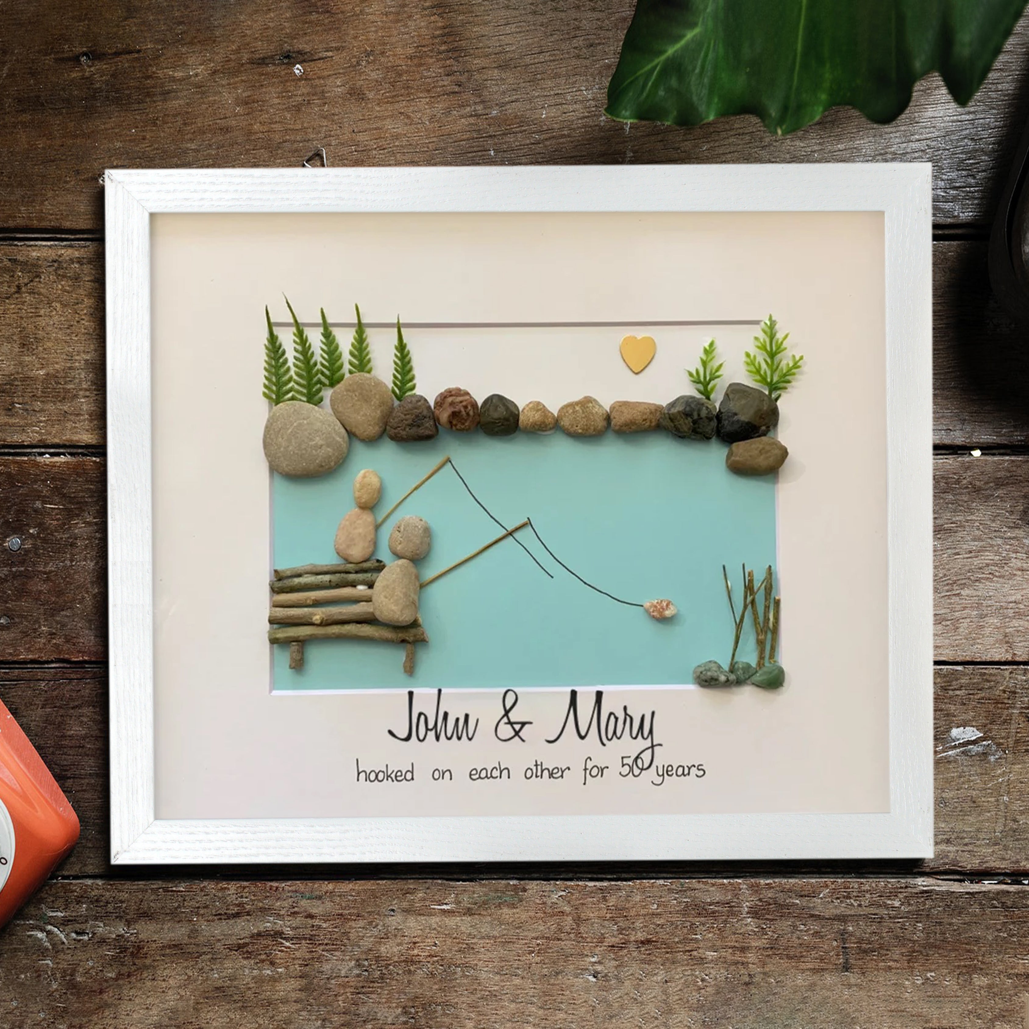 Personalized "Hooked on Each Other" Frame, Handmade Chirstmas Gift for Dad, Gift For Dad, Personalised Gift Dad