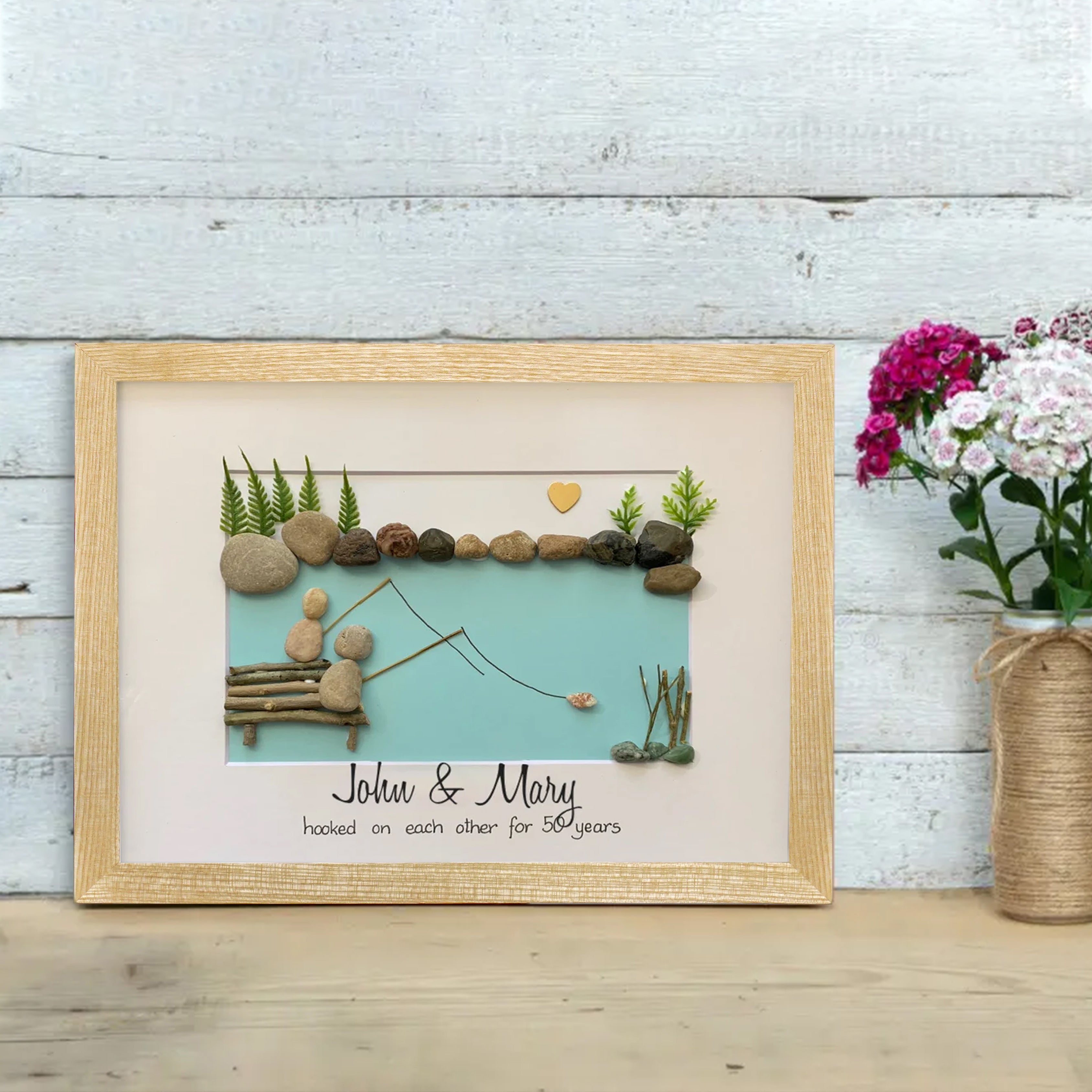 Personalized "Hooked on Each Other" Frame, Handmade Chirstmas Gift for Dad, Gift For Dad, Personalised Gift Dad