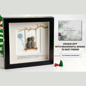 Handmade pebbles gift for best friends have swings by Dovaart.com